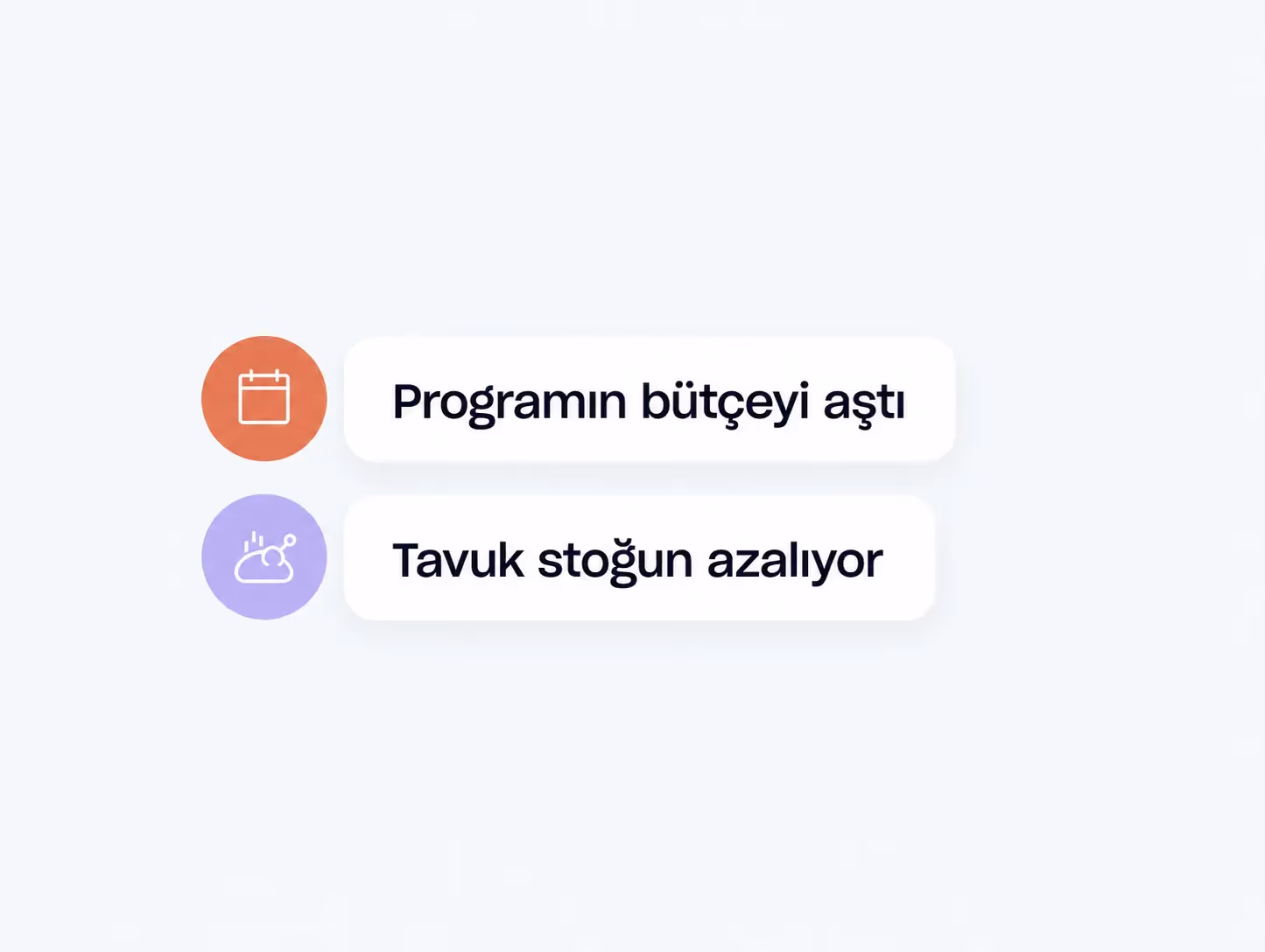 Harvey yapay zekâ asistanları ekranı: Tahmin Asistanı'nın talep öngörüsü, Vardiya Asistanı'nın ekip planı ve Sipariş Asistanı'nın stok ile satın alma önerileri.